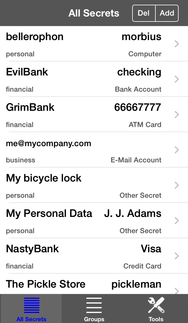 all secrets screen for The Vault