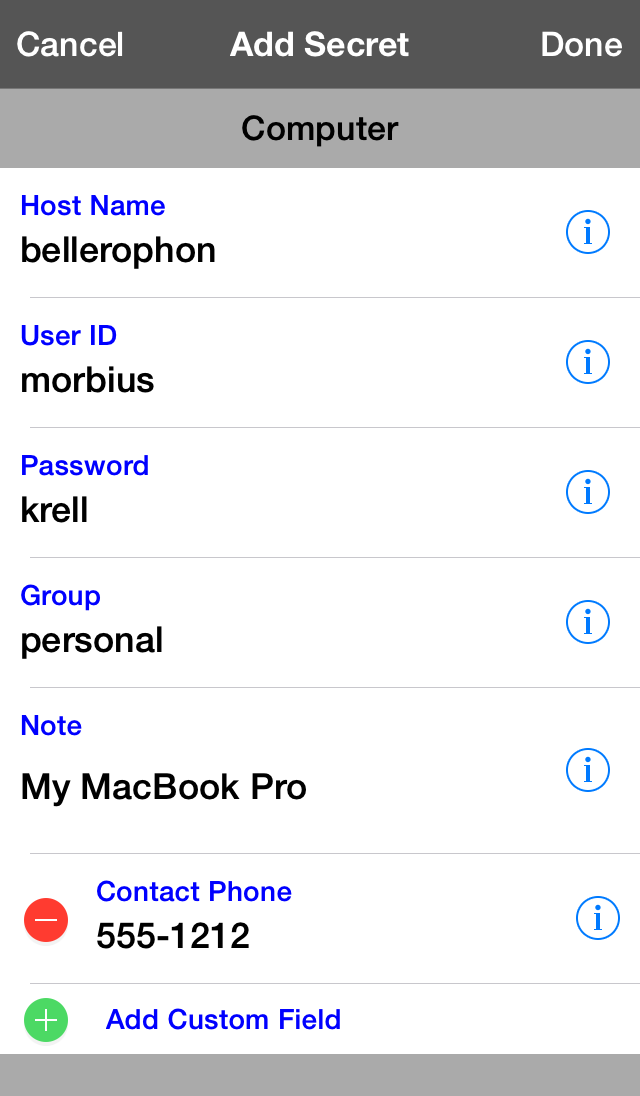 Computer secret screen for The Vault